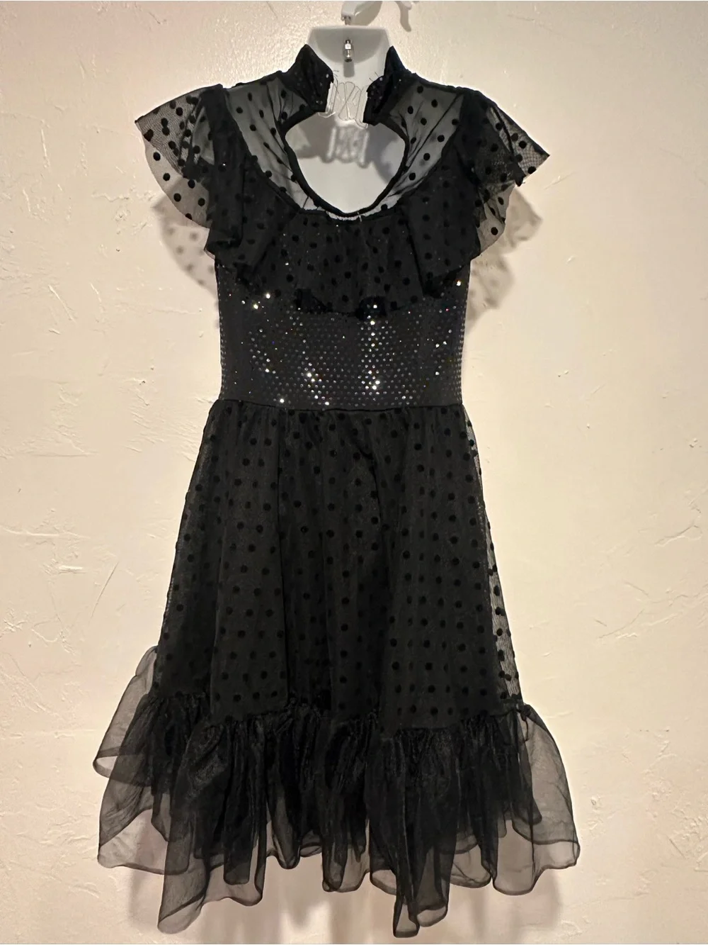 A Wish Come True Black Polka Dot Tulle Dance Costume Dress Goo Goo Muck